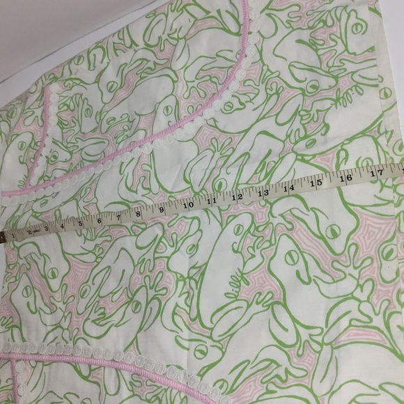 Vintage Lilly Pulitzer skirt frog print green white pink size 4 - Picture 5 of 6